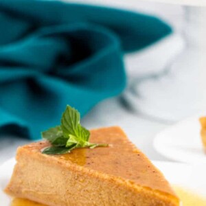 Pumpkin flan Napolitano with Rum Caramel Sauce