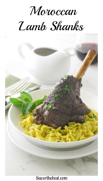 Slow Cooked Moroccan Lamb Shanks with Lemon-Garlic Orzo