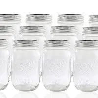 12 Ball Mason Jar with Lid - Regular Mouth - 16 oz by Jarden