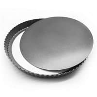 HOMOW Nonstick 11 inch Tart Pan With Removable Bottom, Heavy Duty Removable Loose Bottom Quiche Pans, Pie Pan