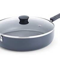 T-fal Saute Pan Jumbo Cooker with Lid, Dishwasher Safe Nonstick Pan, 5 Quart, Black