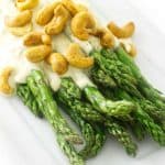 Roasted asparagus with curry sauce