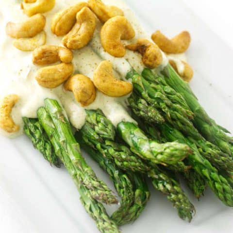 Roasted Asparagus with Curry Sauce