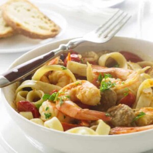 Spanish Chorizo and Shrimp Pasta