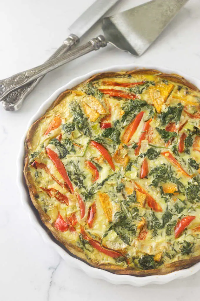 Spinach & Goat Cheese Sweet Potato Crust Quiche