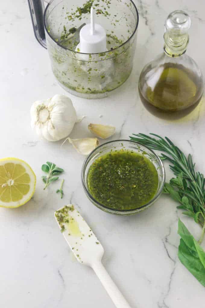 ingredients for olive oil dip