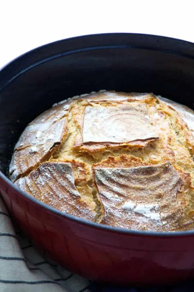 Einkorn sourdough in a Dutch oven