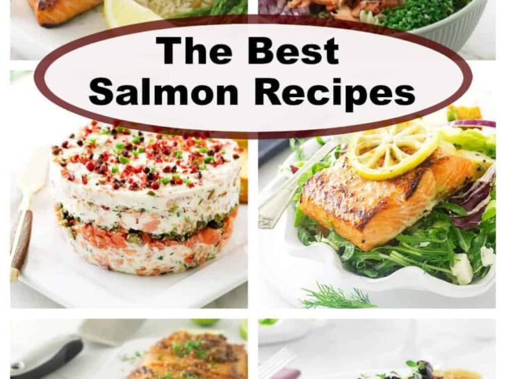 collage of salmon recipes