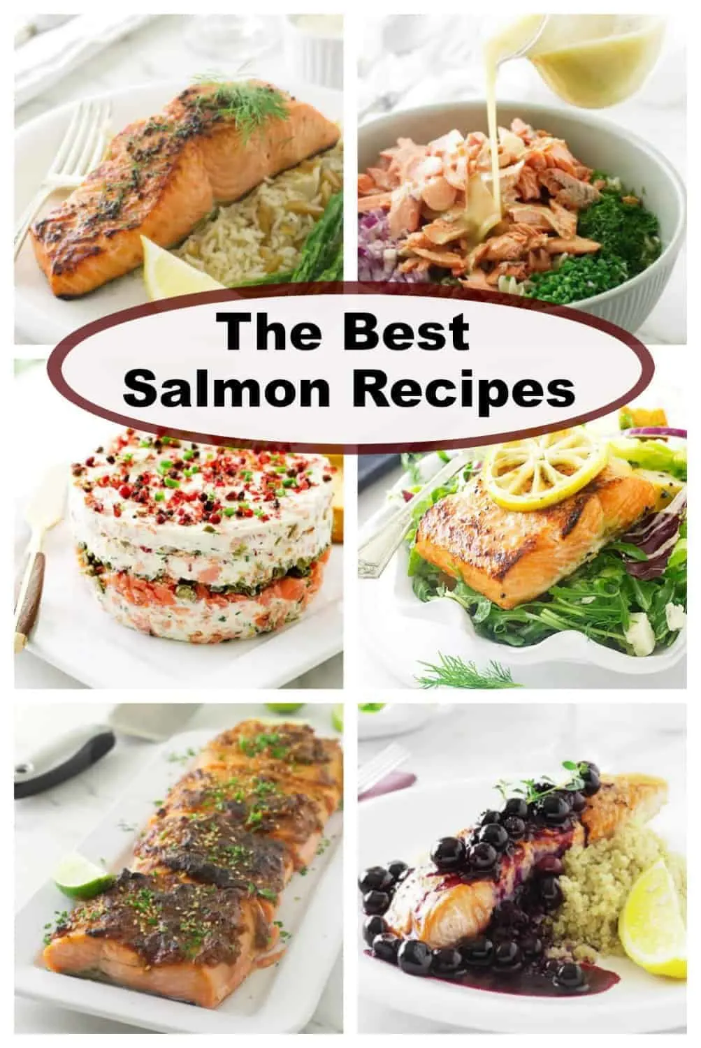 collage of salmon recipes