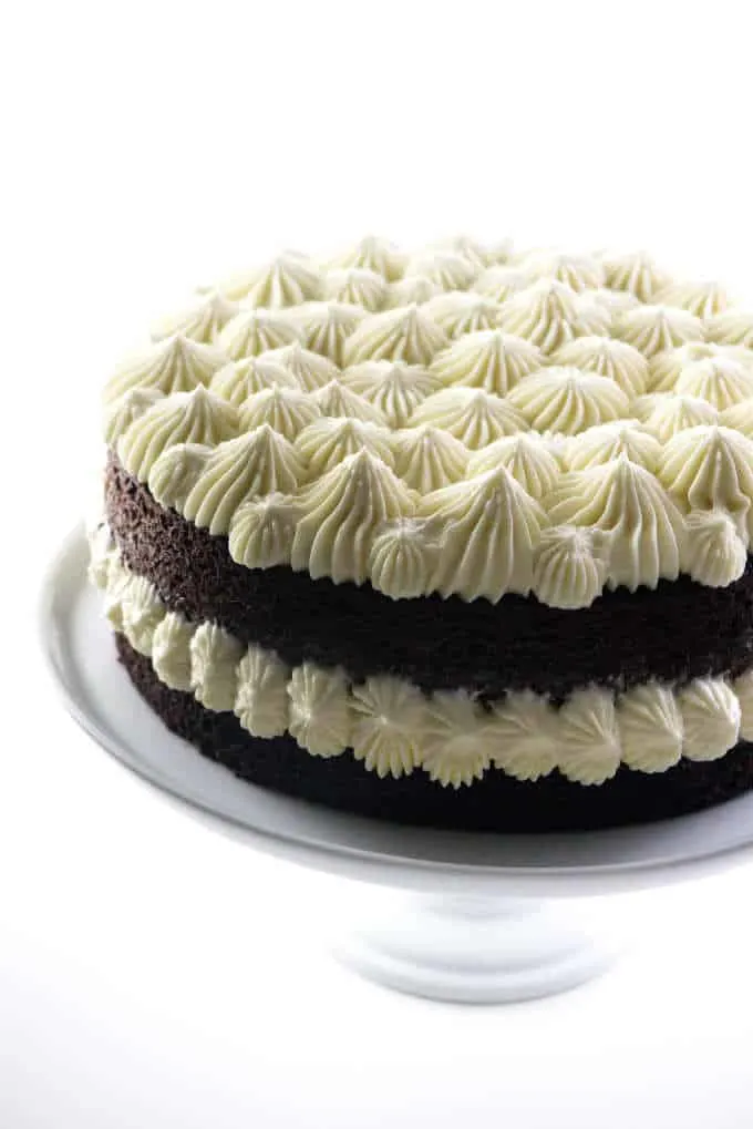 Guinness chocolate cake with Baileys cream cheese frosting