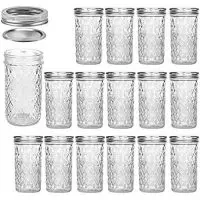 VERONES Mini Mason Jars With Regular Lids, 4 oz , Ideal for Jam, Honey,  Wedding Favors, Shower Favors, DIY Spice Jars, 25 PACK, Extra 20 Lids.