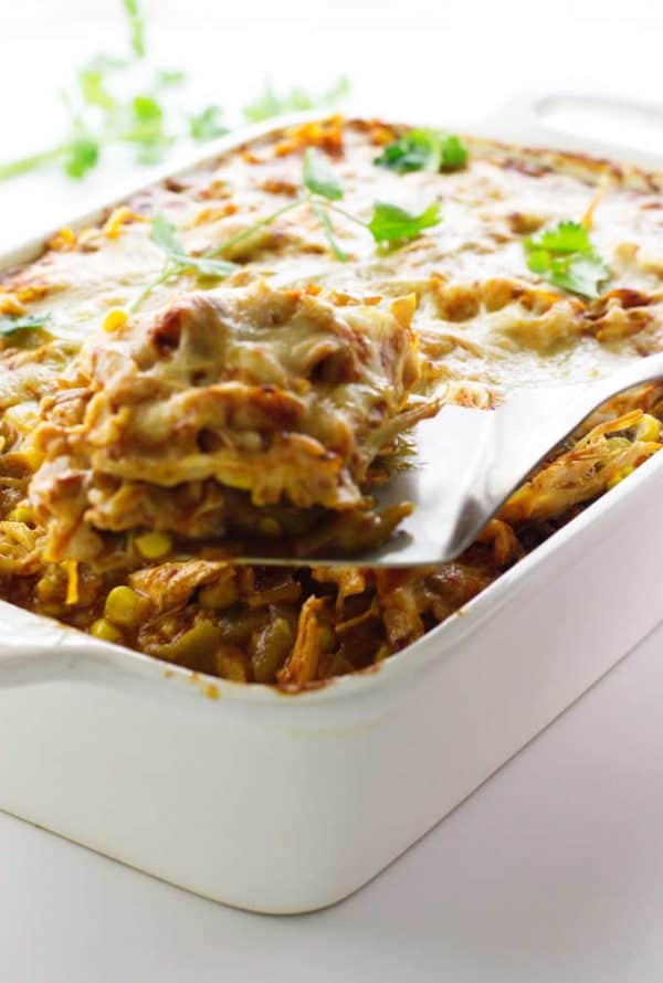 Glutenfree Chicken Enchilada Casserole with Polenta