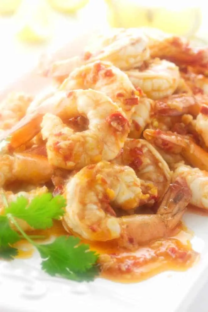Close up of spicy shrimp