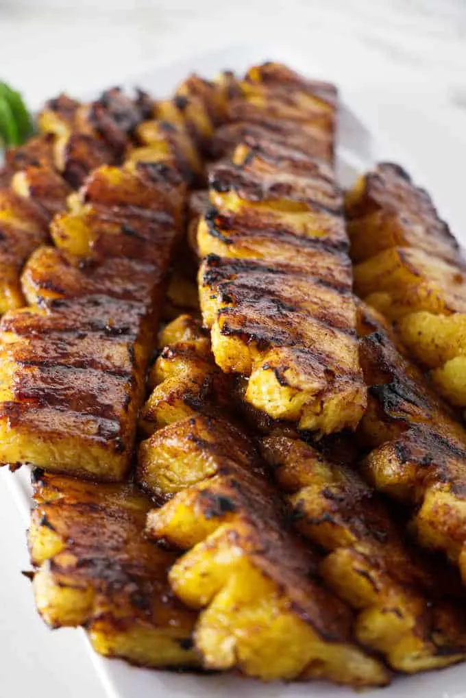 close up photo of grilled pineapple