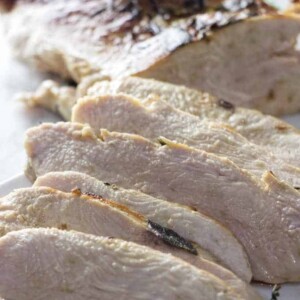 a photo of a wild turkey breast cooked in the sous vide