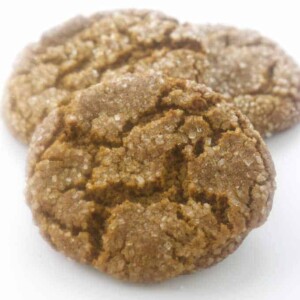 Three soft, sugary molasses cookies