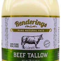 Rendering's Beef Tallow, 100% Grass-Fed & Finished, Cooking, Baking and Frying, 14 oz jar