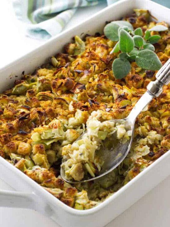 casserole of low calorie stuffing mix