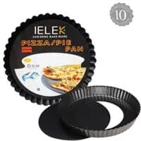 Tart Flan Pie Pan Nonstick Heavy Duty 10 Inch Quiche Cheese Molds With Removable Loose Bottom Fluted