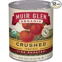 Muir Glen Canned Tomatoes, Organic Crushed Tomatoes, Fire Roasted, No Sugar Added, 28 Ounce Can (Pack of 12)