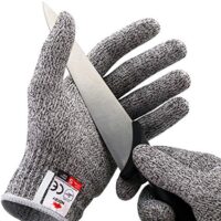 NoCry Cut Resistant Gloves - Ambidextrous, Food Grade, High Performance Level 5 Protection. Size Medium, Complimentary Ebook Included