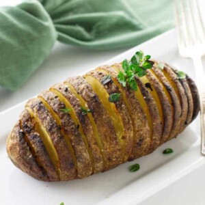 One large prepared hasselback