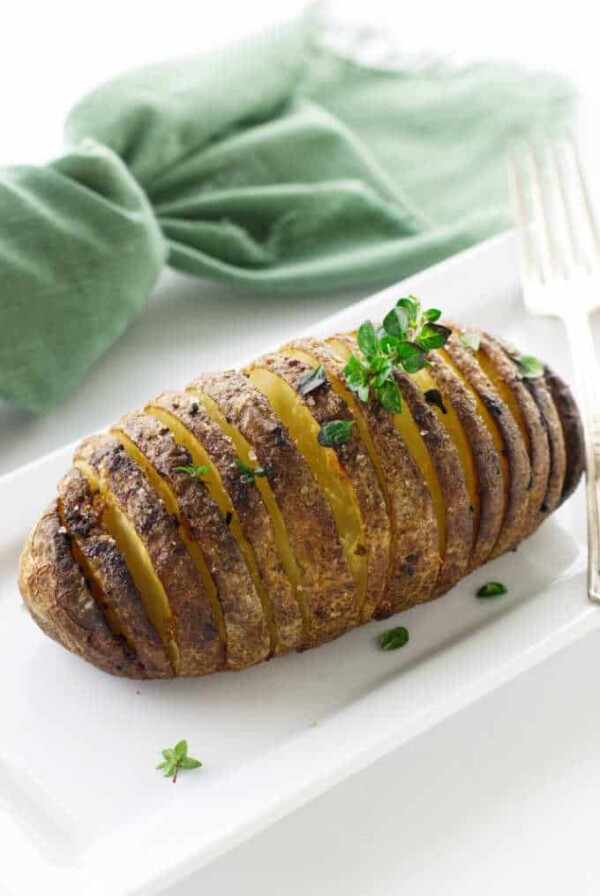 One large prepared hasselback