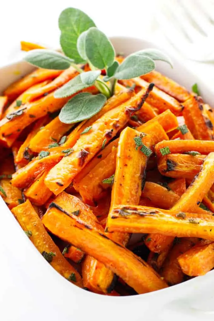 honey roasted carrots with sage