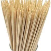 6" Natural Bamboo Skewers for BBQ，Appetiser，Fruit，Cocktail，Kabob，Chocolate Fountain，Grilling，Barbecue，Kitchen，Crafting and Party. Φ=4mm, More Size Choices 8"/10"/12"/14"/16"(100 PCS)