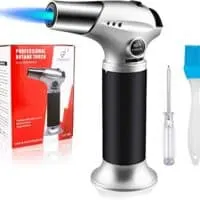 Butane Torch, Professional Kitchen Torch with Safety Lock & Adjustable Flame for Cooking, BBQ, Baking, Brulee, Creme, DIY Soldering(Butane Not Included)