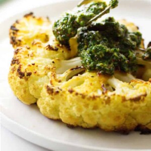 Roasted Cauliflower Steak with Chimichurri Sauce