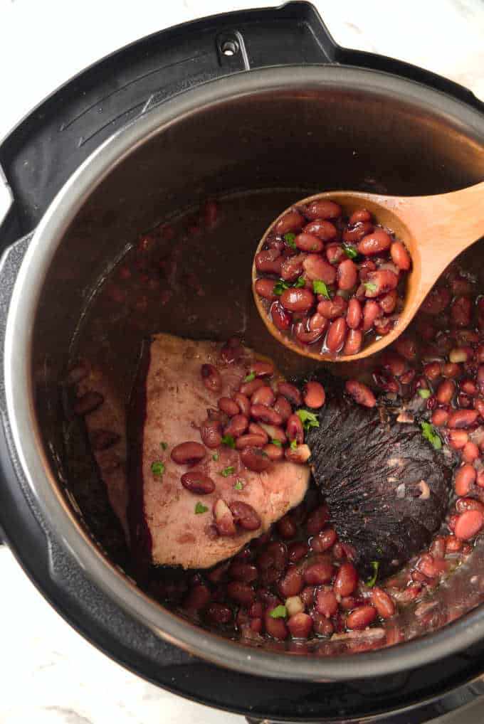 Red beans and ham in an Instant Pot.