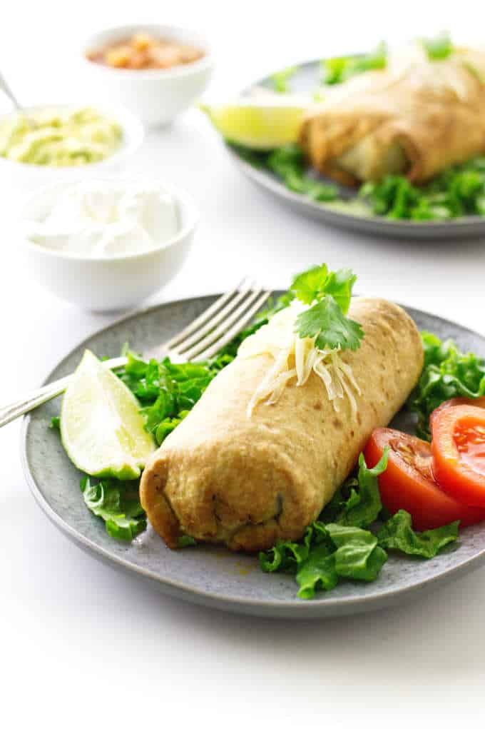 Baked Beef Chimichangas