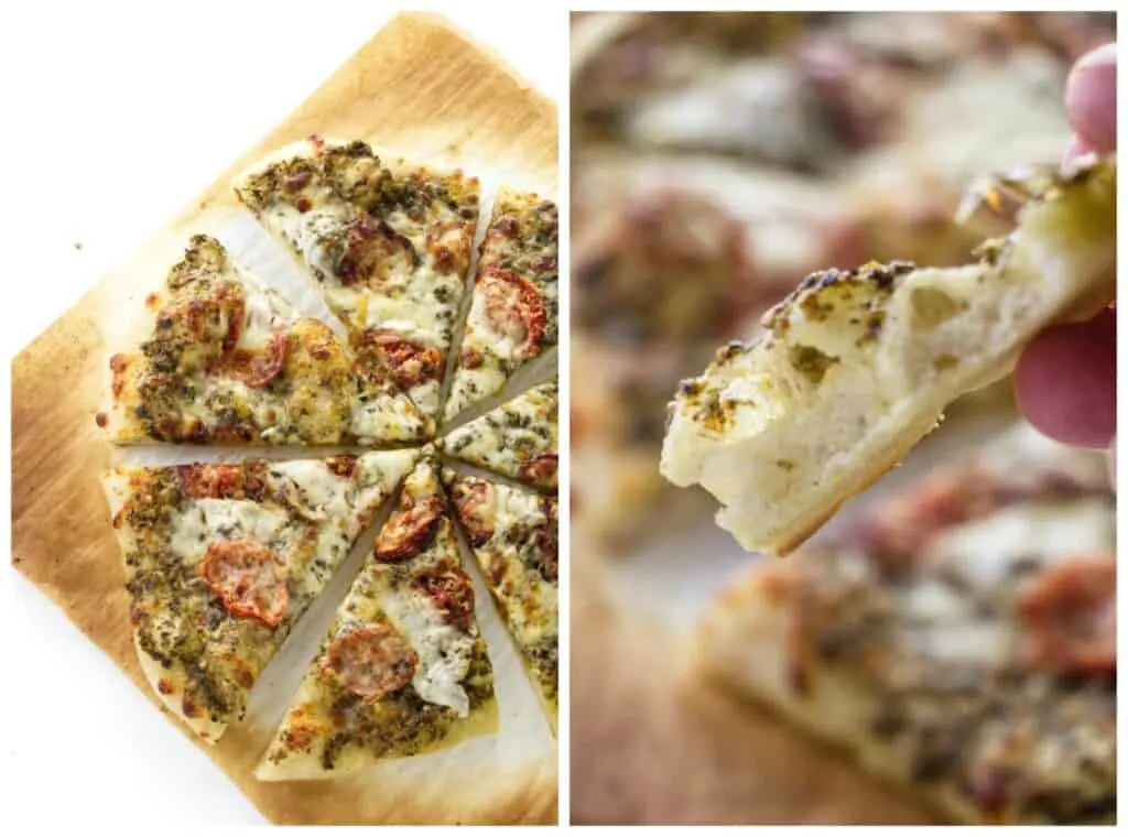 A collage of baked sourdough pizza crust.