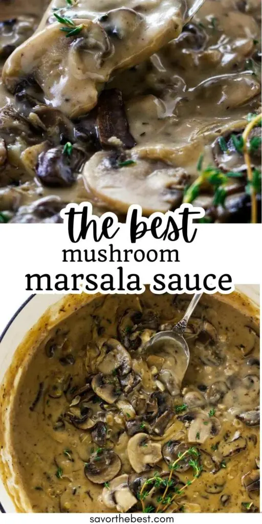 Creamy mushroom marsala sauce for pinterest.