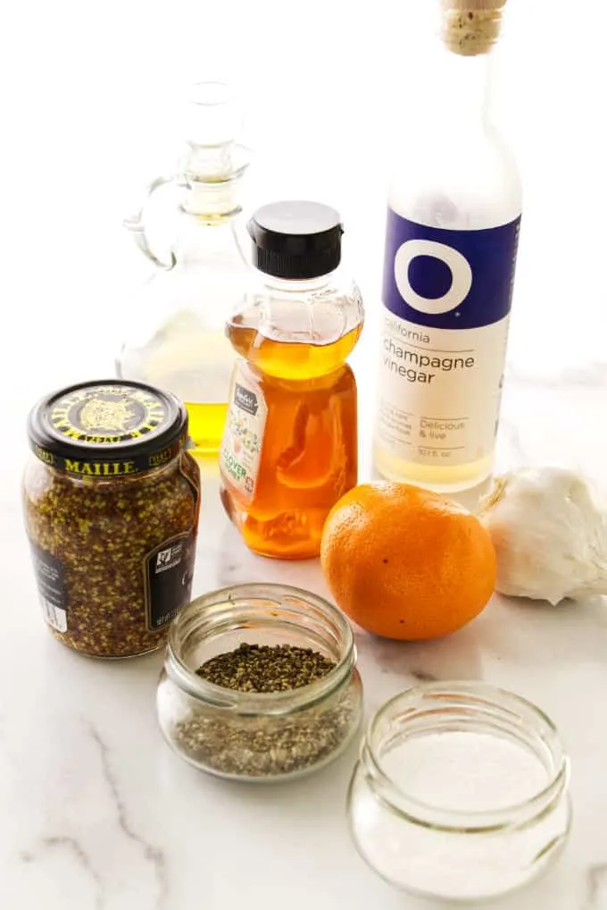 Ingredients for Creamy Orange Champagne Salad Dressing