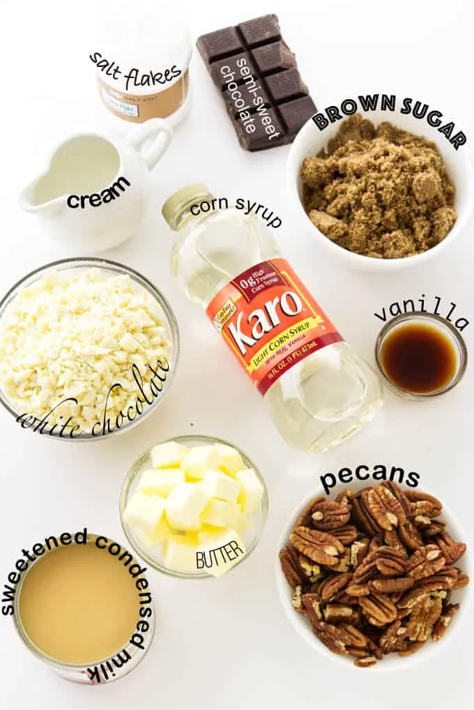 Ingredients used to make brown sugar fudge.