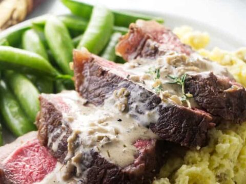 Sous Vide Flank Steak With Creamy Peppercorn Sauce - Went Here 8 This