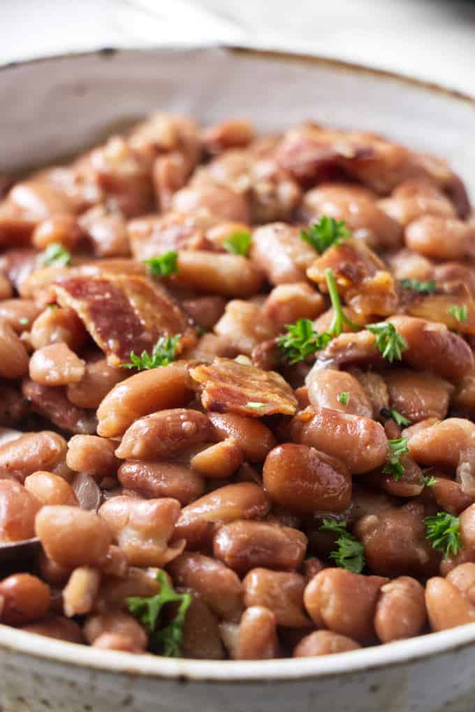 Close up photo of pinto beans made in the Instant Pot.
