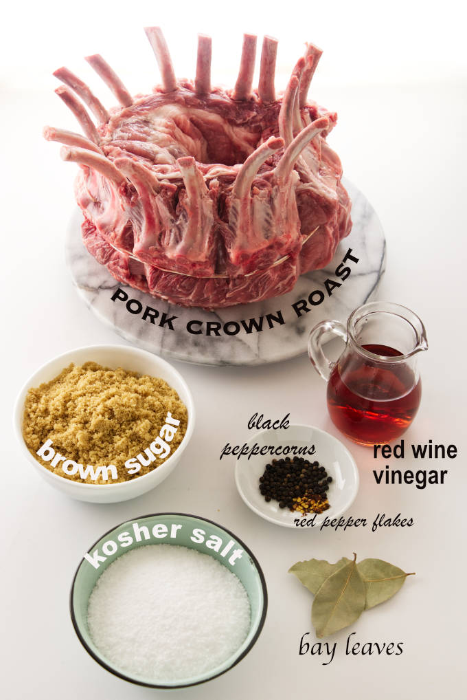 Ingredients for brining of pork roast