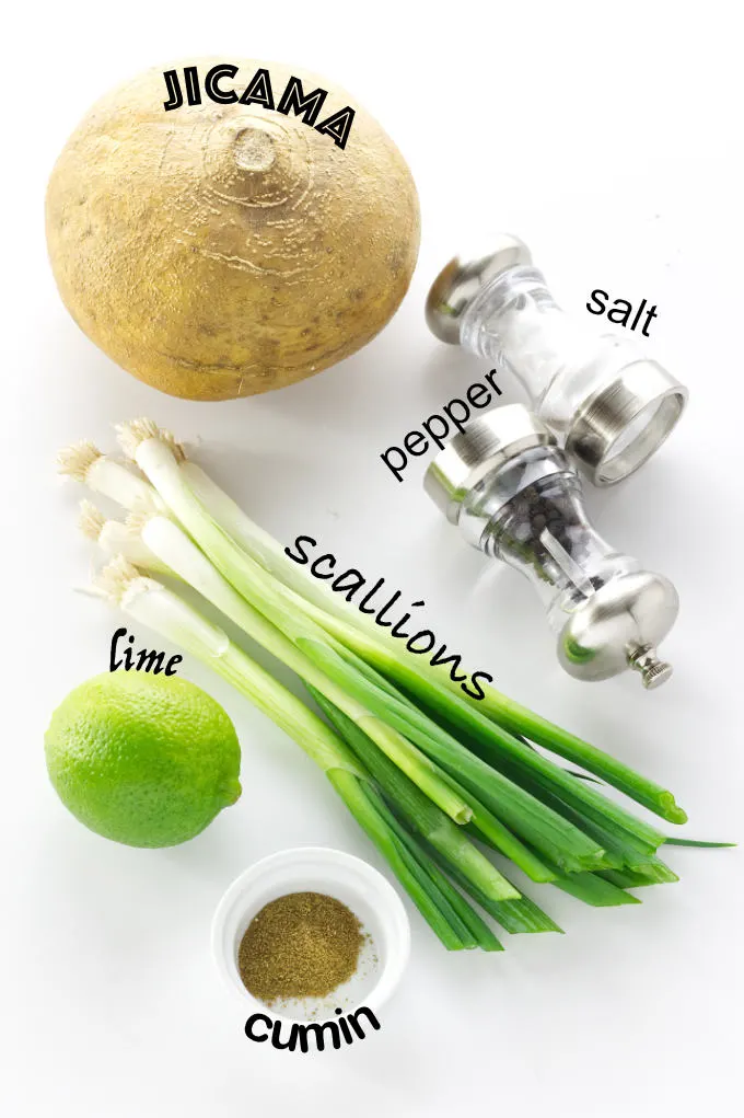 Ingredients for Jicama Slaw.