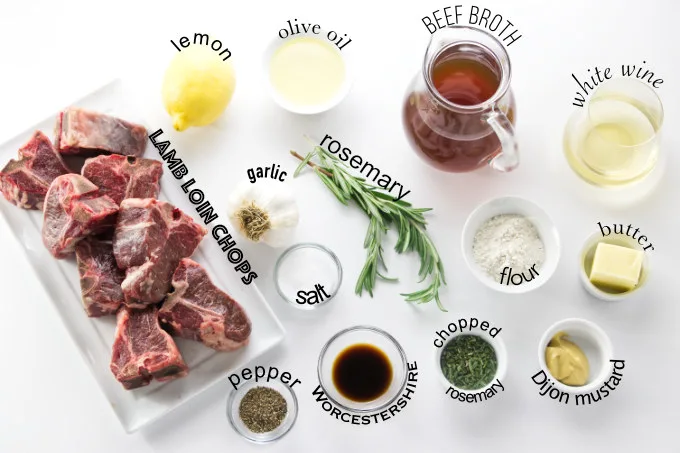 ingredients needed for pan seared lamb chops with gravy
