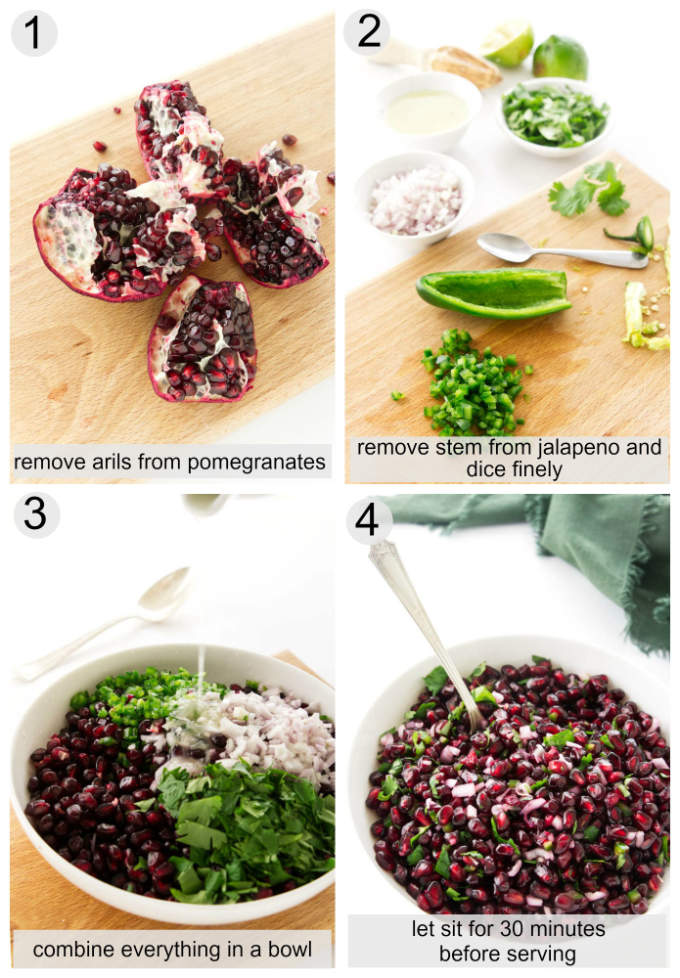 Processing photos of Pomegranate Salsa