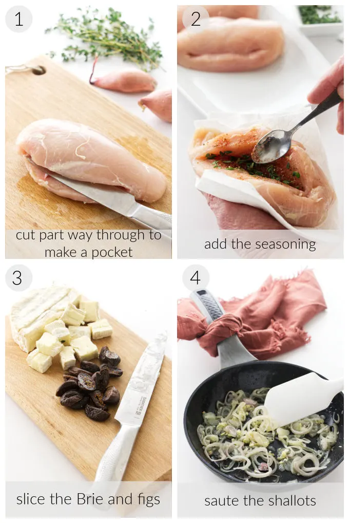 Processing photo of stuffing chicken breasts