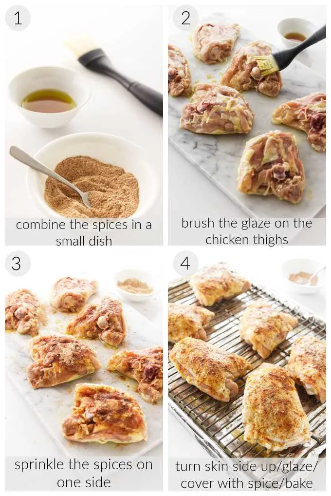 processing photos of oven roasted chicken thighs