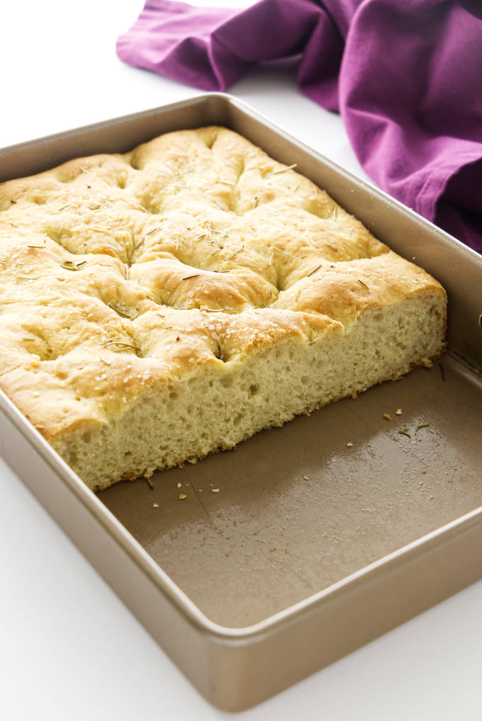 Easy to make focaccia bread in pan