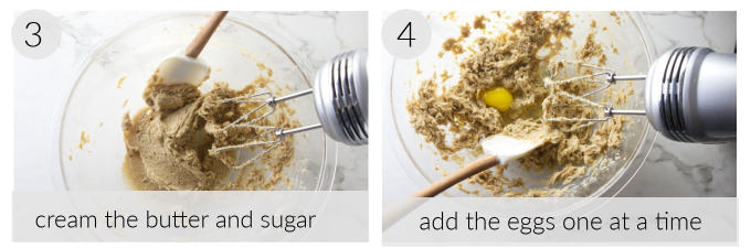 Photos showing how to make date cake.