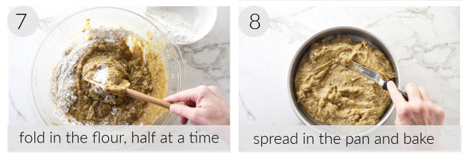 photos showing how to make date cake.
