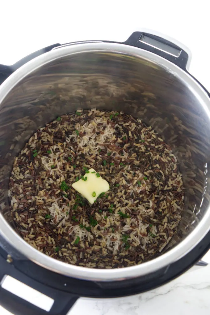 Royal blend rice blend rice cooked in an Instant Pot.