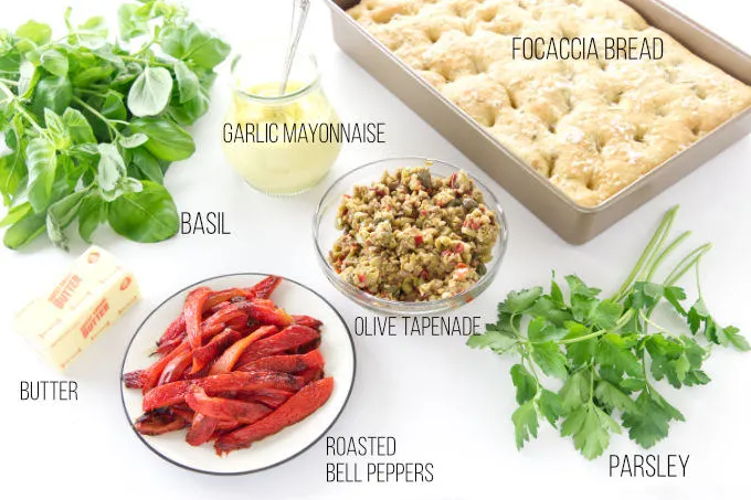 Ingredients to make Italian Pressed Sandwiches